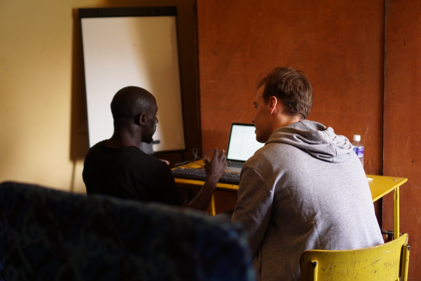 User testing the school platform side by side with the people who will use it